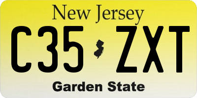 NJ license plate C35ZXT