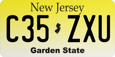 NJ license plate C35ZXU