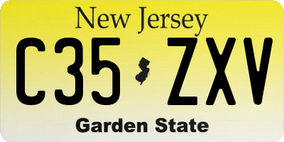 NJ license plate C35ZXV