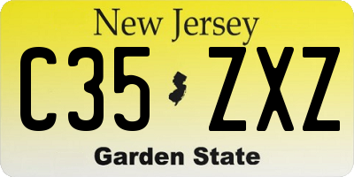 NJ license plate C35ZXZ