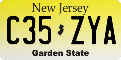 NJ license plate C35ZYA