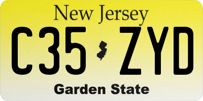 NJ license plate C35ZYD