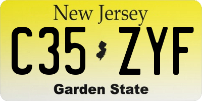 NJ license plate C35ZYF