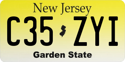 NJ license plate C35ZYI