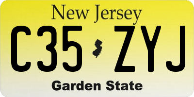 NJ license plate C35ZYJ