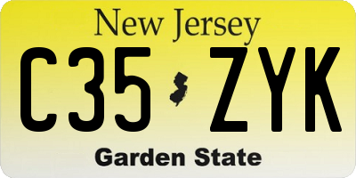 NJ license plate C35ZYK