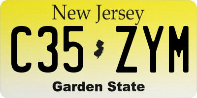 NJ license plate C35ZYM