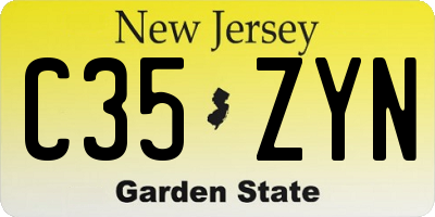 NJ license plate C35ZYN