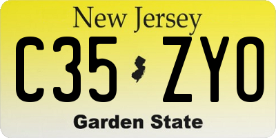 NJ license plate C35ZYO