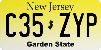 NJ license plate C35ZYP
