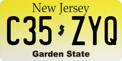 NJ license plate C35ZYQ