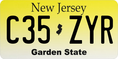 NJ license plate C35ZYR