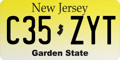 NJ license plate C35ZYT