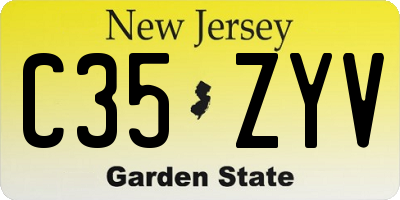 NJ license plate C35ZYV
