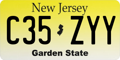 NJ license plate C35ZYY