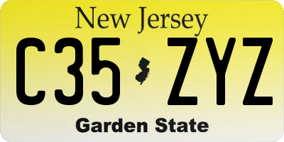 NJ license plate C35ZYZ