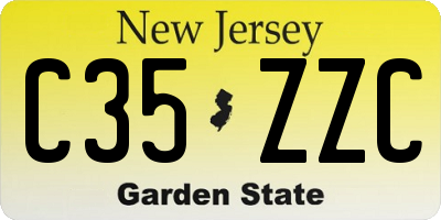 NJ license plate C35ZZC