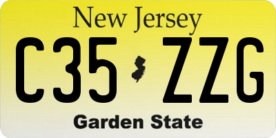 NJ license plate C35ZZG