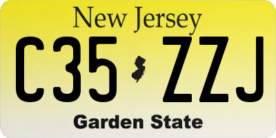 NJ license plate C35ZZJ