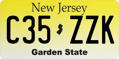 NJ license plate C35ZZK