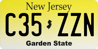 NJ license plate C35ZZN