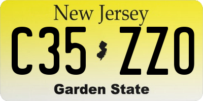 NJ license plate C35ZZO