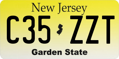 NJ license plate C35ZZT