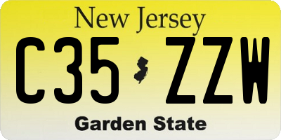 NJ license plate C35ZZW