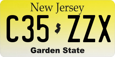 NJ license plate C35ZZX