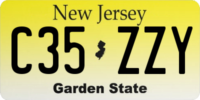 NJ license plate C35ZZY