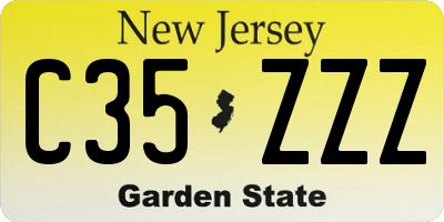 NJ license plate C35ZZZ