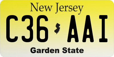 NJ license plate C36AAI