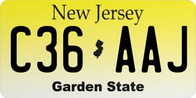 NJ license plate C36AAJ