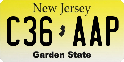 NJ license plate C36AAP