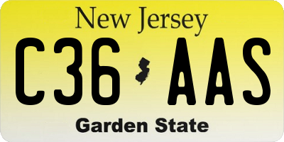 NJ license plate C36AAS