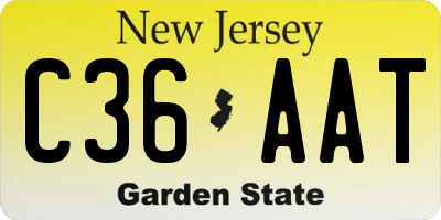 NJ license plate C36AAT