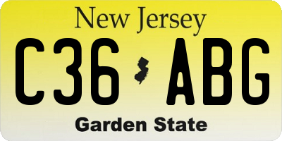 NJ license plate C36ABG
