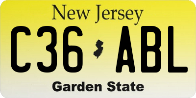 NJ license plate C36ABL