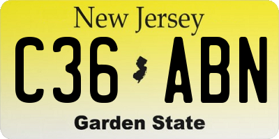 NJ license plate C36ABN