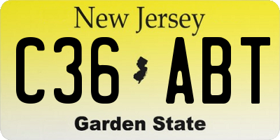 NJ license plate C36ABT