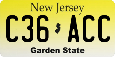 NJ license plate C36ACC