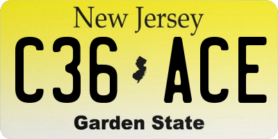 NJ license plate C36ACE