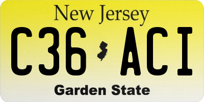 NJ license plate C36ACI
