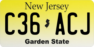 NJ license plate C36ACJ