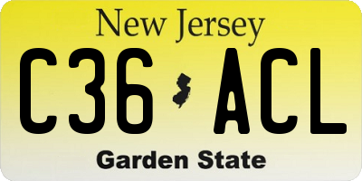 NJ license plate C36ACL