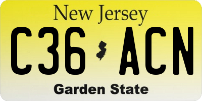 NJ license plate C36ACN