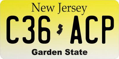 NJ license plate C36ACP