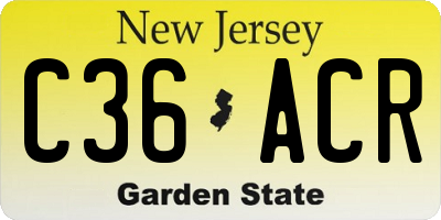 NJ license plate C36ACR