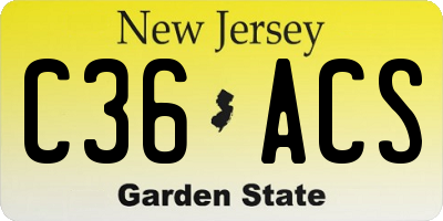 NJ license plate C36ACS