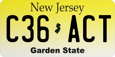 NJ license plate C36ACT